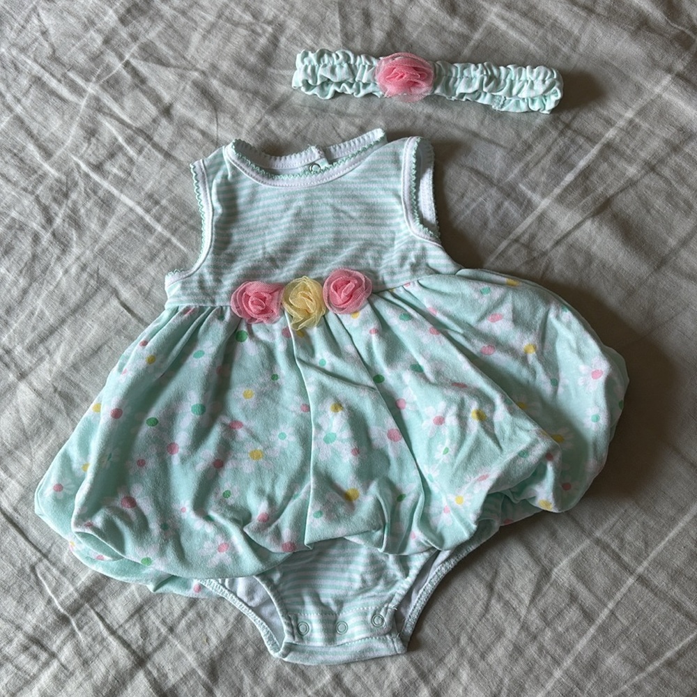 7pc Baby Girl Clothes Bundle Lightly Worn Size 6-12months Multiple Brands - Picture 4 of 7